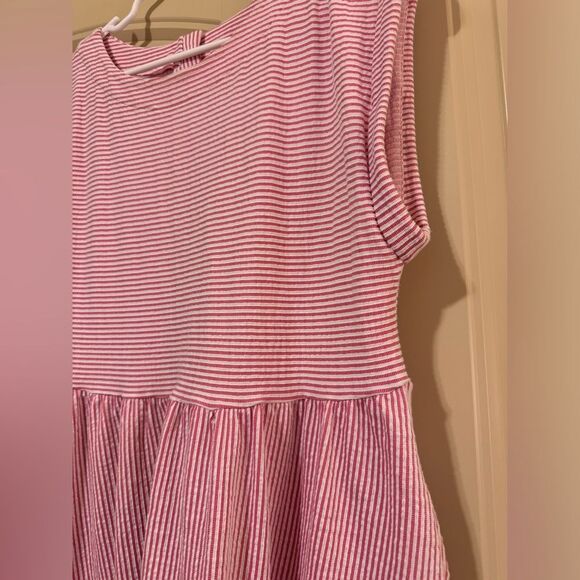 Maeve Everyday Midi Dress | XSmall | Pink + White - Picture 10 of 14